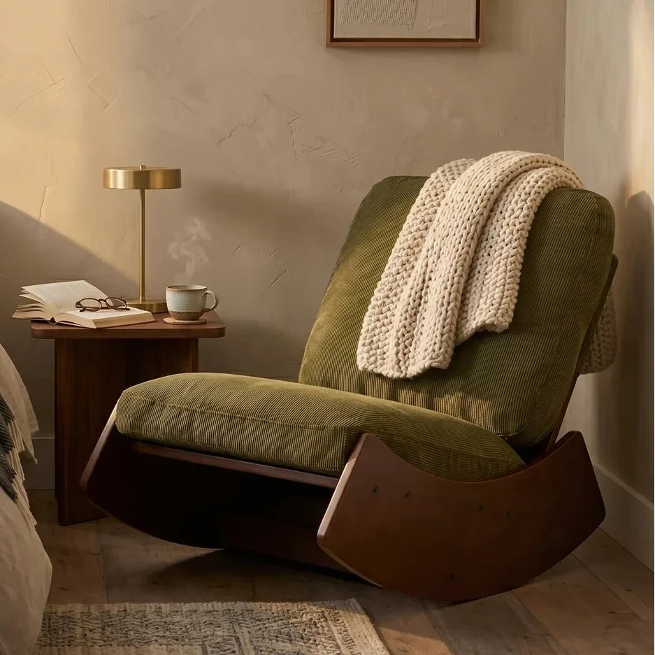 KANOA – Rocking Chair Rétro Velours – MAISON BALANCIER