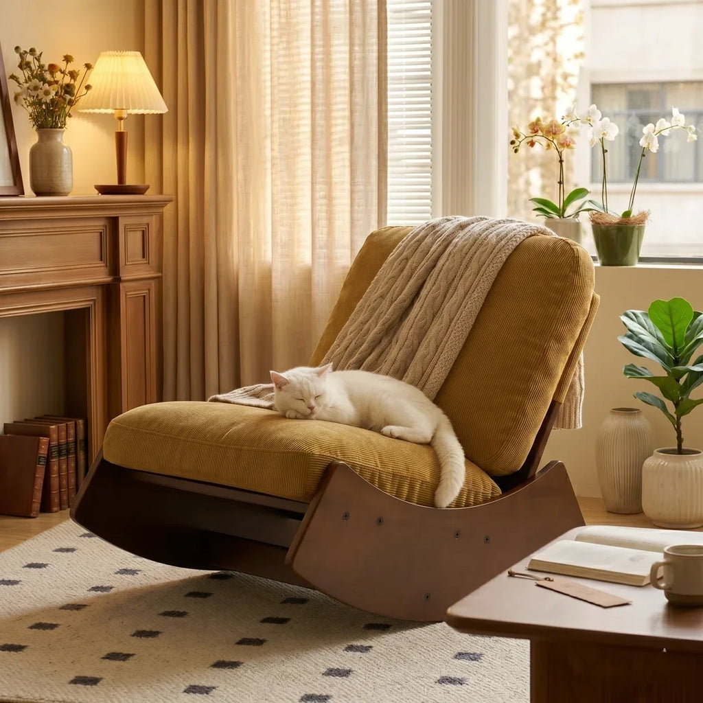 KANOA – Rocking Chair Rétro Velours – MAISON BALANCIER